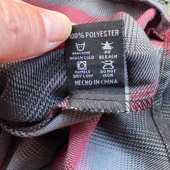 NWOT DIXXON Womens Black Grey Red The Blazer Pearl Snap Flannel Shirt Jacket - L - Picture 8 of 8